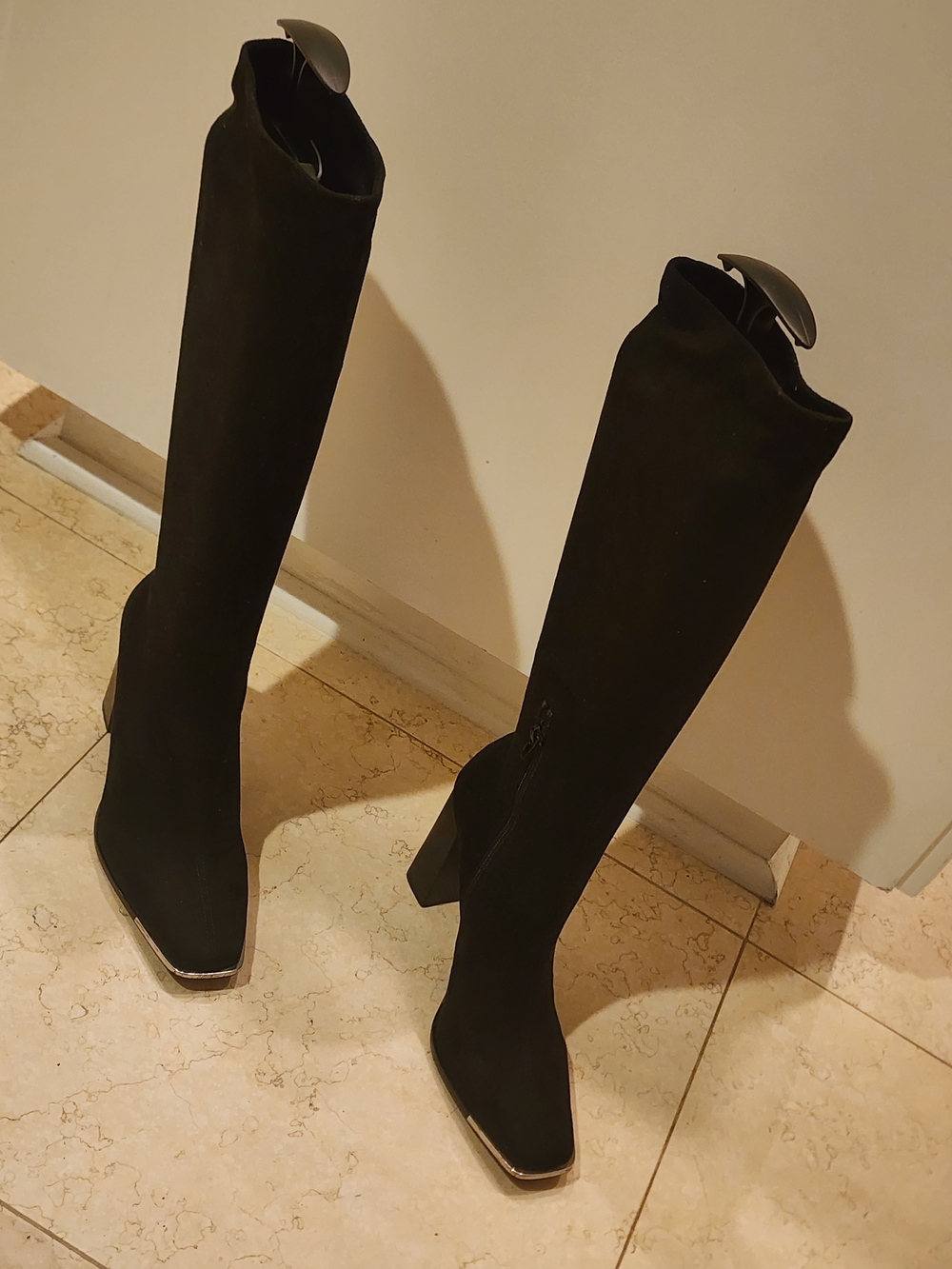 Steve Madden Black Over-the-Knee Block Heel Boots